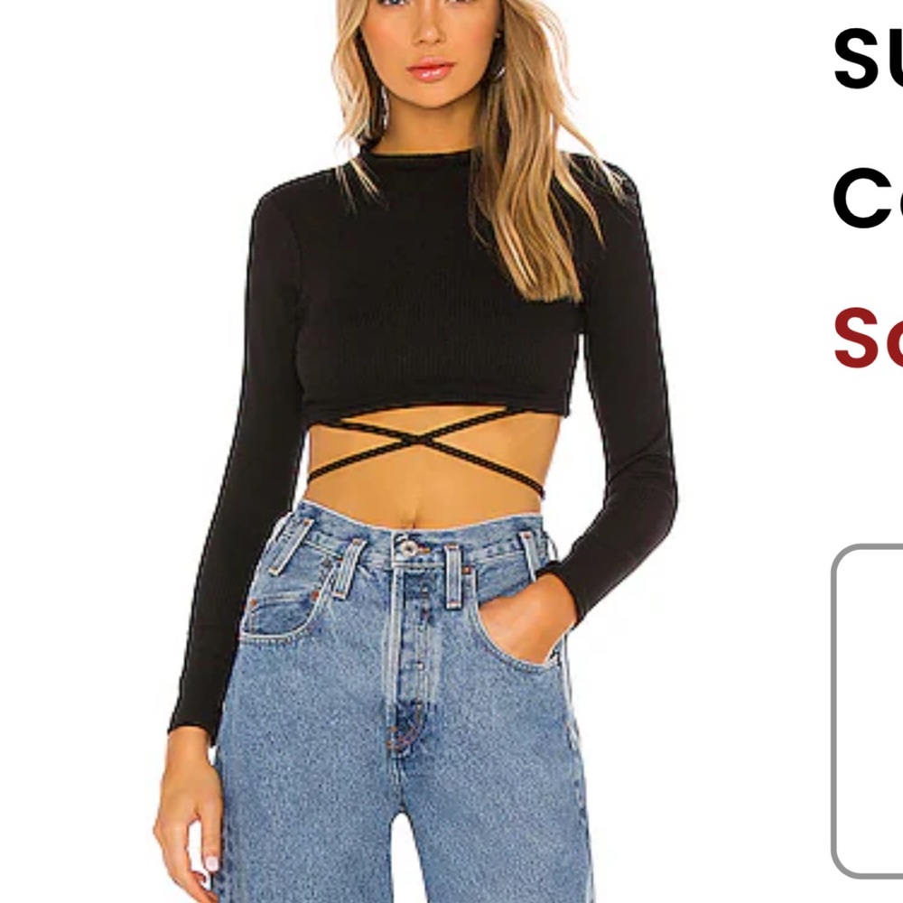 Black Long Sleeve Crop Top brand new with tags